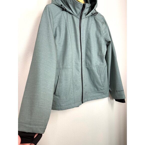 Free Country Olive Tree Jacket Womens size L Faux Fur Lining Lt Green Mid Weight - Picture 3 of 13